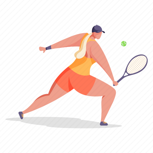 Sports, character, builder, woman, tennis, sport, racket illustration - Download on Iconfinder