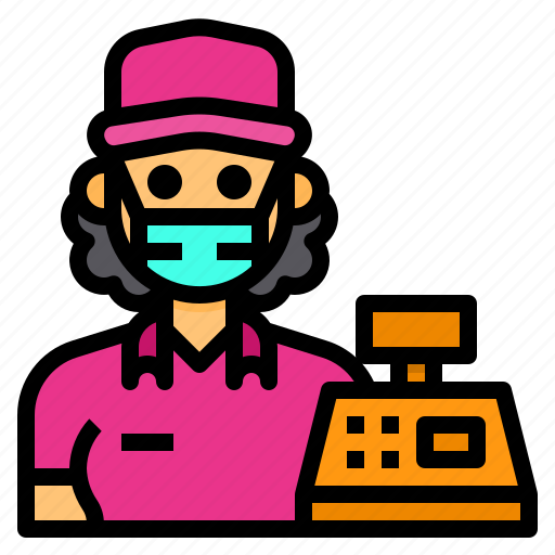 Cashier, clerk, avatar, woman, occupation icon - Download on Iconfinder