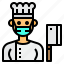 chef, avatar, occupation, woman, cooker 