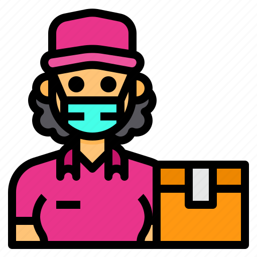 Delivery, woman, avatar, occupation, postman icon - Download on Iconfinder
