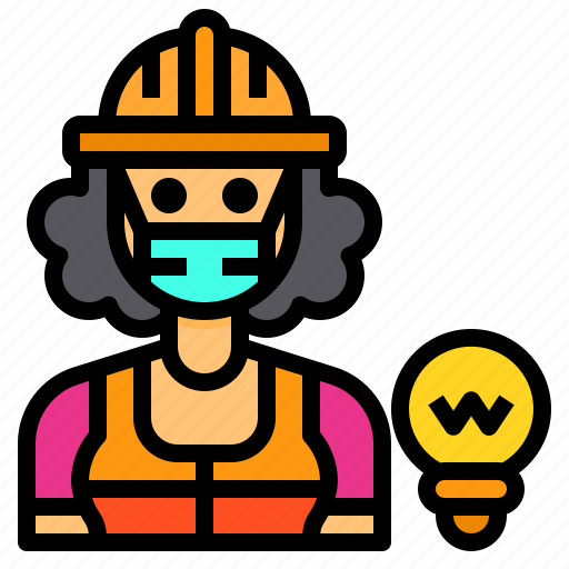 Electrician, avatar, occupation, woman, job icon - Download on Iconfinder