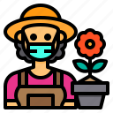 gardener, flower, avatar, occupation, woman