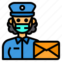 postman, avatar, occupation, woman, mail