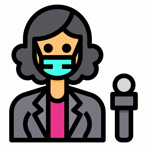 Reporter, avatar, journalist, woman, occupation icon - Download on Iconfinder