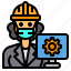 technician, avatar, occupation, woman, computer 
