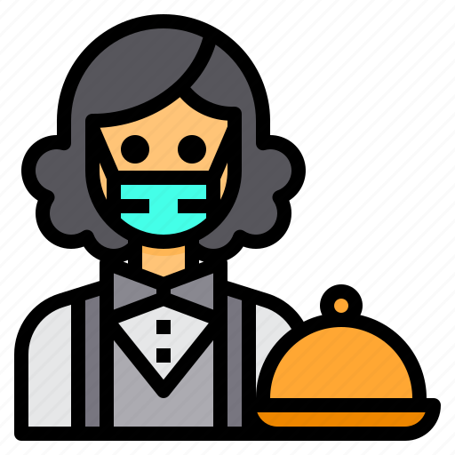 Waiter, avatar, occupation, woman, job icon - Download on Iconfinder