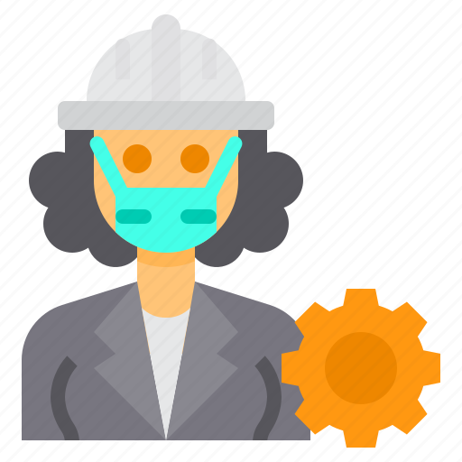Engineer, avatar, occupation, woman, gear icon - Download on Iconfinder