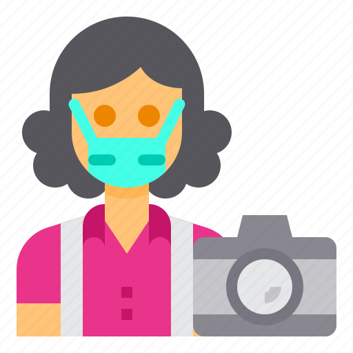 Photographer, avatar, occupation, woman, camera icon - Download on Iconfinder