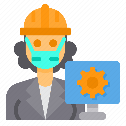 Technician, avatar, occupation, woman, computer icon - Download on Iconfinder
