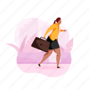 business, woman, suitcase, briefcase 