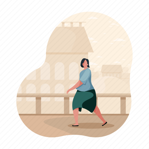 Character, builder, woman, city, building, tourist illustration - Download on Iconfinder