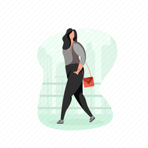 Character, builder, woman, handbag, female, person illustration - Download on Iconfinder