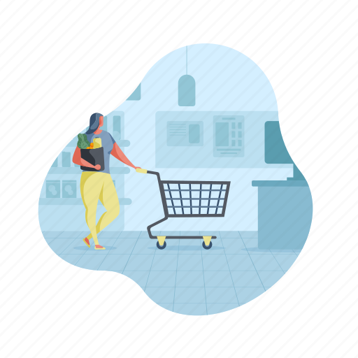 Shopping, e, commerce, ecommerce, woman illustration - Download on Iconfinder