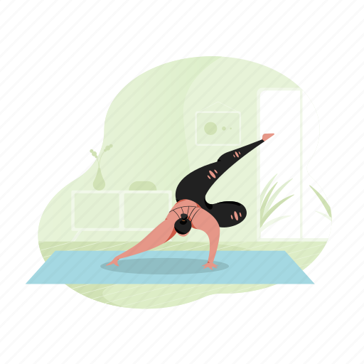 Sports, home, yoga, meditation, woman illustration - Download on Iconfinder