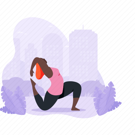 Sports, outdoors, yoga, meditation, woman illustration - Download on Iconfinder