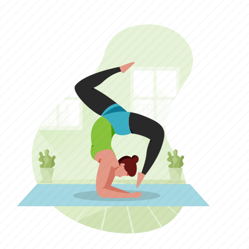 Sports, yoga, meditation, fitness, woman illustration - Download on Iconfinder