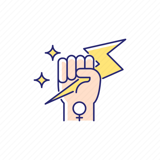 Feminism, women power, fight for right, female movement icon - Download on Iconfinder