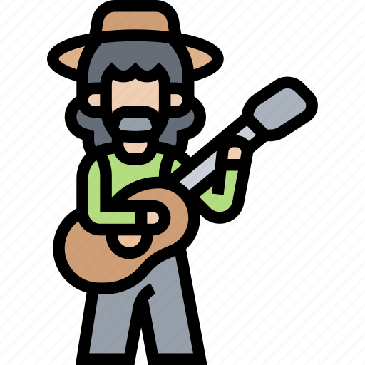 Guitar, player, musician, artist, entertain icon - Download on Iconfinder