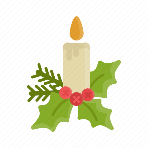 Candle, christmas, flame, holidays, light, mistletoe, xmas icon - Download on Iconfinder