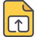arrow, document, file, paper, upload