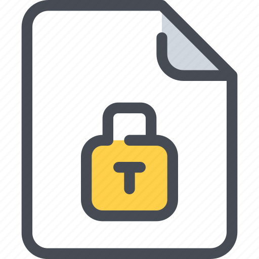 Document, file, padlock, paper, secure, security icon - Download on Iconfinder