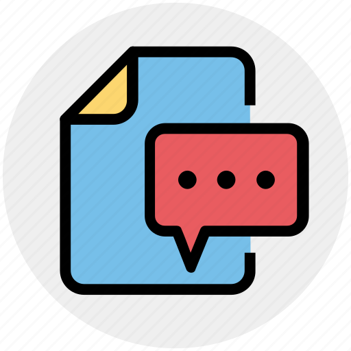 Chat, comment, file, file message, message, paper icon - Download on Iconfinder