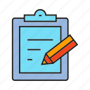 clipboard, data, note, office, paper, pencil, writing