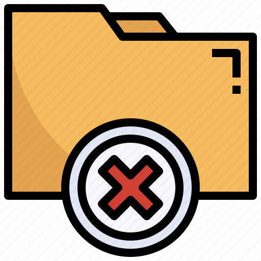Decline, folder, delete, file, office, material icon - Download on Iconfinder