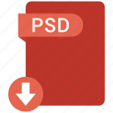 extension, file, format, paper, psd