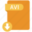 avi, document, extension, folder, paper 