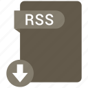 document, extension, folder, paper, rss