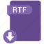 document, extension, folder, paper, rtf 