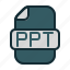 ppt, file, data, filetype, fileformat, format, document, extension 