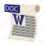 cartoon, doc, document, file, format, sign, type 