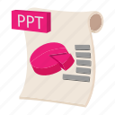 cartoon, document, file, format, ppt, sign, type