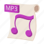 audio, cartoon, file, mp3, music, sign, web 