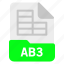 ab3, document, file, format 