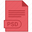 document, extension, folder, format, paper, psd