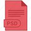 document, extension, folder, format, paper, psd 