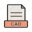 cad, document, file, file extension, file type, format 