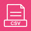 csv, data, document, extension, file, sign