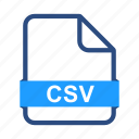 csv, file, extension, file format