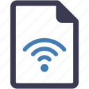 wifi document, connected, document, file, online, signal, wifi