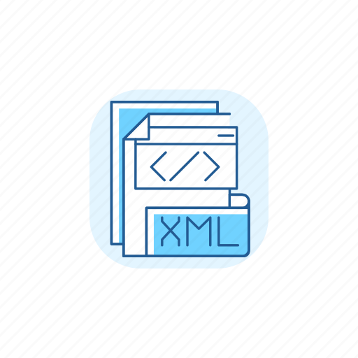 Blue, coding, script, xml icon - Download on Iconfinder