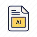 document, extension, file, illustrator, type