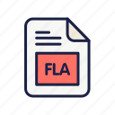 document, extension, file, fla, flash, type