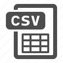 csv, document, extension, file, format, table