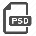 document, extension, file, format, psd
