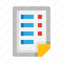 file, document, list, schedule, format, spreadsheet, database, table, data