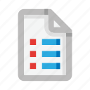 file, list, document, format, paper, spreadsheet, table, database